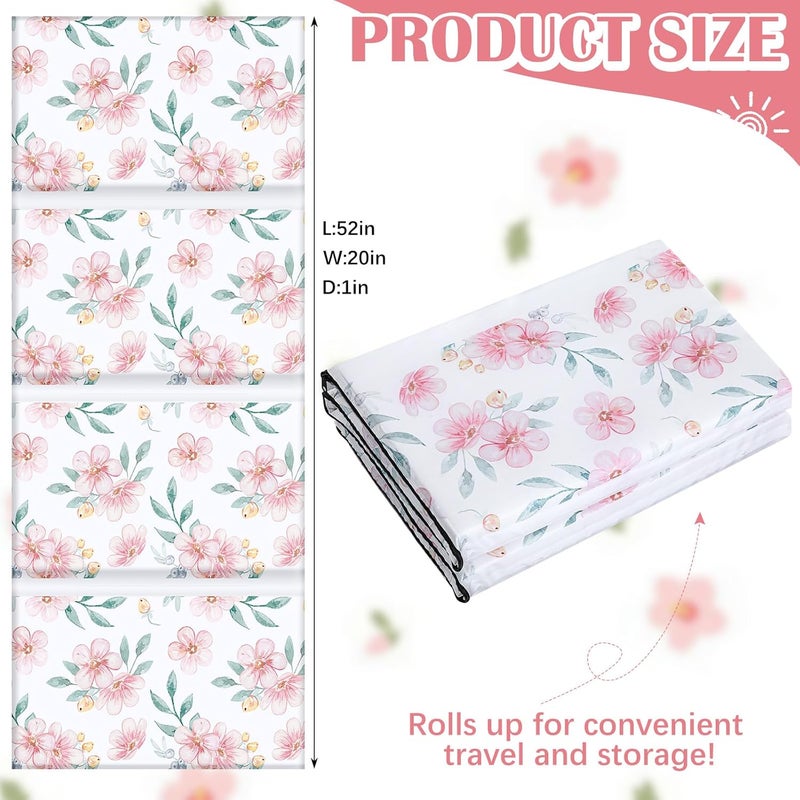 Shellwei Vinyl Nap Mat for Kids Preschool Daycare 52 x 20 x 1'' Kids Sleeping Folding Rest Mat for Toddler Boys Girls Baby Classroom Home Travel(Flower) - Image 2